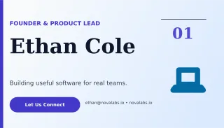 Editorial Tech Founder Card Classic Card — editable white business card template, business card