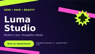 Kinetic Beauty Studio Card Networking Card — editable black business card template, business card
