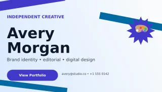 Kinetic Graphic Designer Card Networking Card — editable white business card template, business card