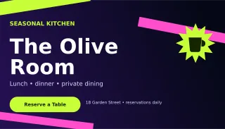Kinetic Restaurant Card Classic Card — editable black business card template, business card