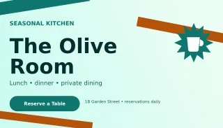 Kinetic Restaurant Card Studio Card — editable white business card template, business card