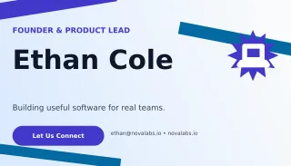 Kinetic Tech Founder Card Studio Card — editable white business card template, business card