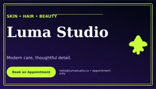 Luxe Beauty Studio Card Networking Card — editable black business card template, business card