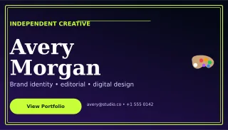 Luxe Graphic Designer Card Studio Card — editable black business card template, business card