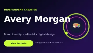 Orbit Graphic Designer Card Classic Card — editable black business card template, business card