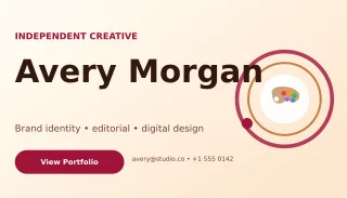 Orbit Graphic Designer Card Networking Card — editable white business card template, business card