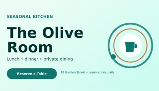 Orbit Restaurant Card Classic Card — editable white business card template, business card