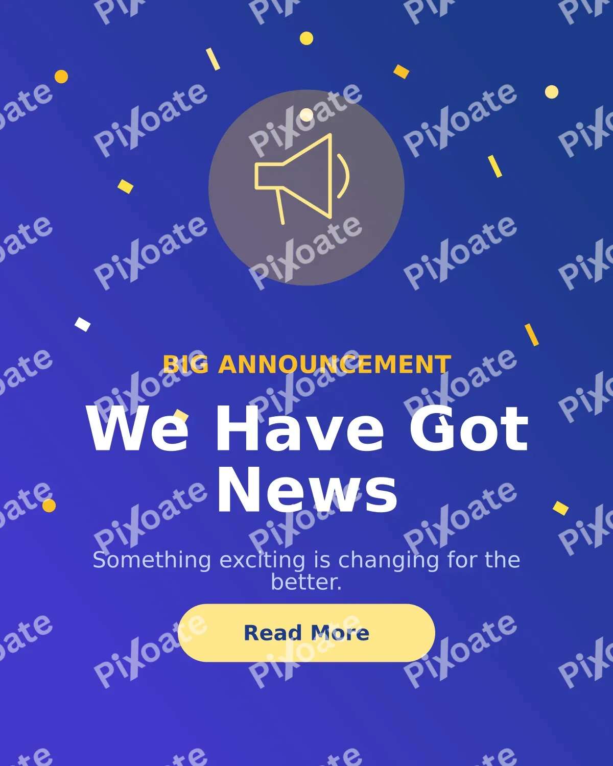 Announcement Announcement — editable blue business template, instagram portrait