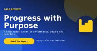 Aurora Annual Report Announcement — editable blue business template, link preview