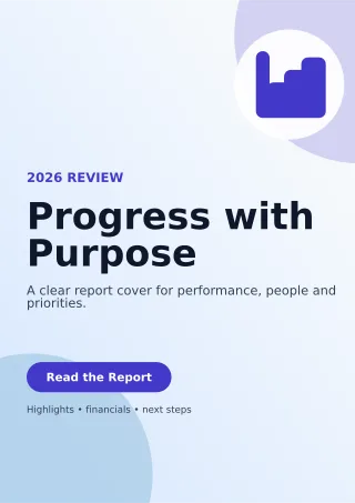 Aurora Annual Report Document — editable white business template, a4 print