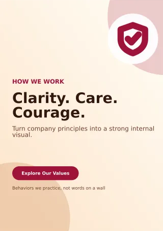 Aurora Brand Values Document — editable white business template, a4 print