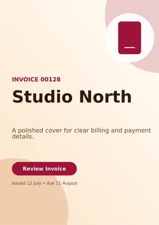 Aurora Modern Invoice Document — editable white business template, a4 print