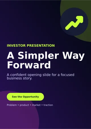 Aurora Pitch Deck Document — editable black business template, a4 print