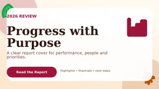 Botanical Annual Report Presentation — editable white business template, youtube thumbnail