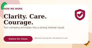 Botanical Brand Values Announcement — editable white business template, link preview