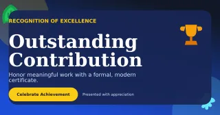 Botanical Corporate Certificate Announcement — editable blue business template, link preview