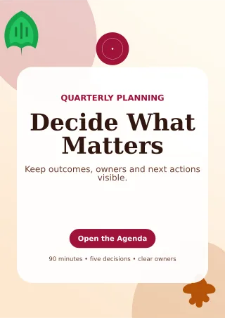 Botanical Meeting Agenda Document — editable white business template, a4 print
