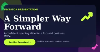 Botanical Pitch Deck Announcement — editable black business template, link preview