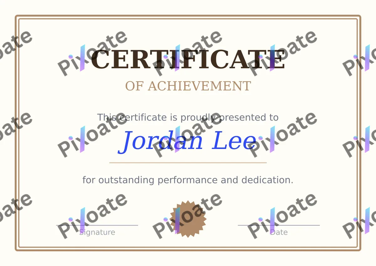 Certificate Certificate — editable white business template, landscape print