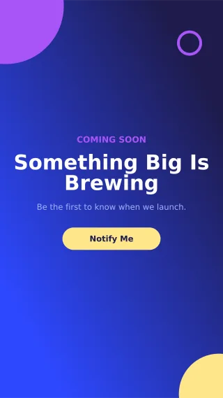 Coming Soon — editable blue business template, story / reel