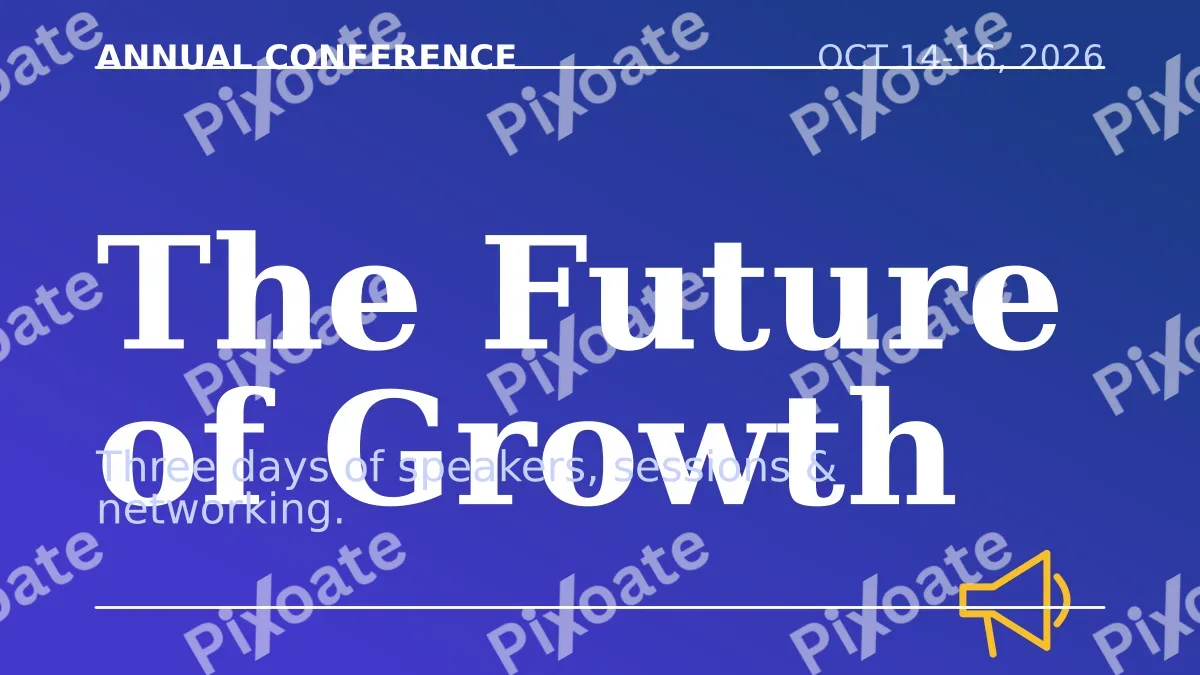 Conference Conference — editable blue business template, youtube thumbnail