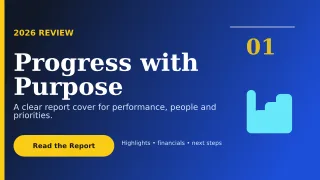 Editorial Annual Report Presentation — editable blue business template, youtube thumbnail