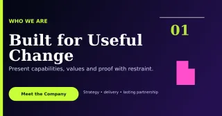 Editorial Company Profile Announcement — editable black business template, link preview