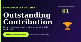 Editorial Corporate Certificate Announcement — editable black business template, link preview