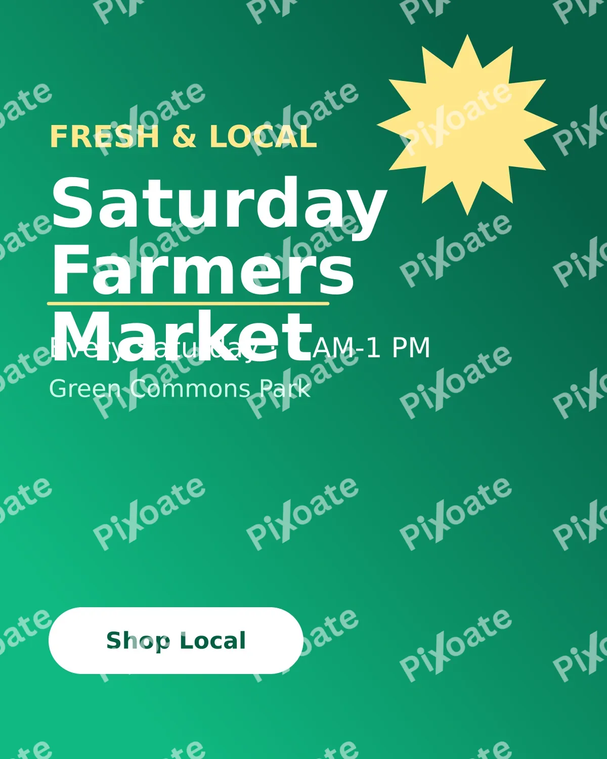 Farmers Market — editable green business template, instagram portrait