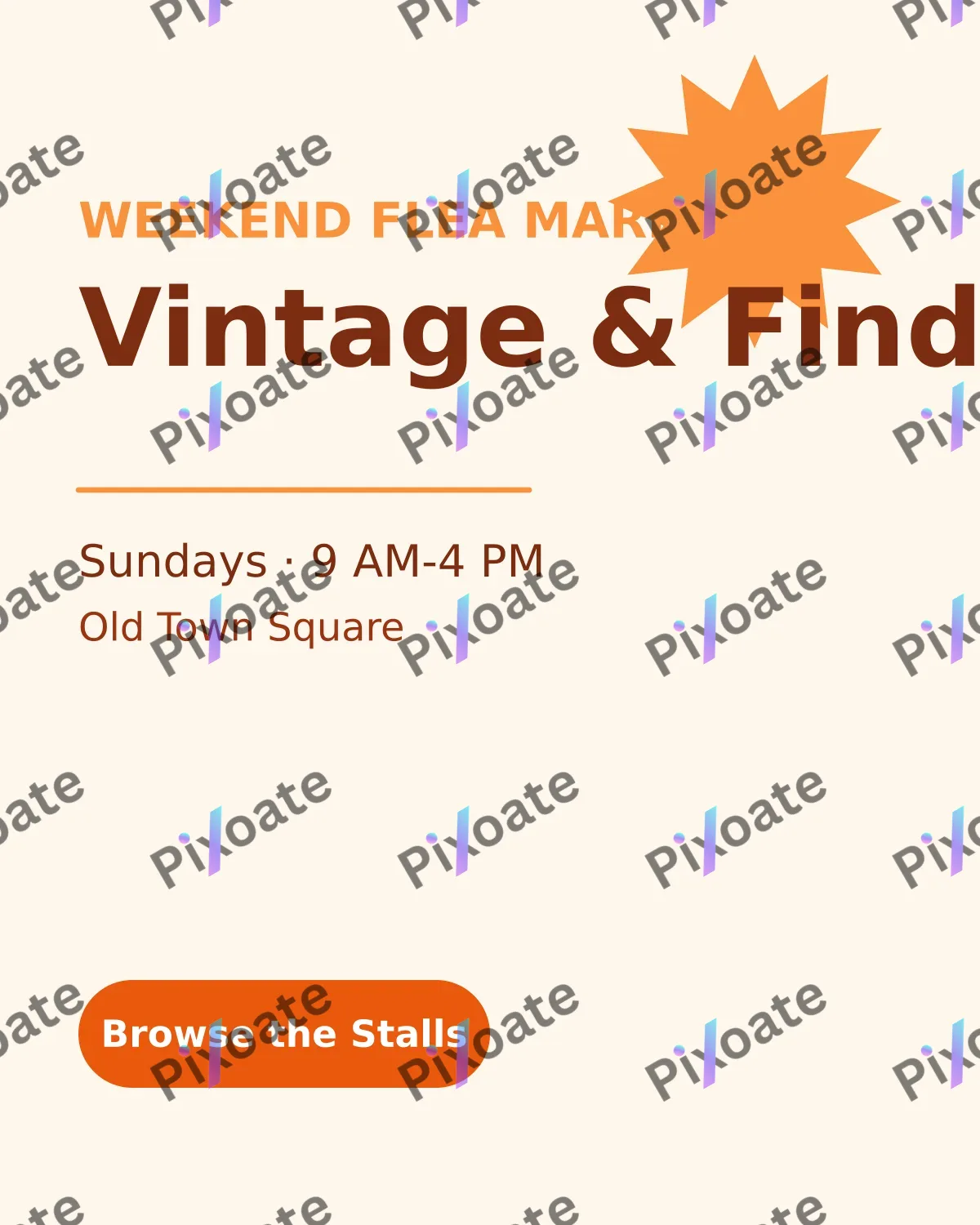 Flea Market Flea Market — editable white business template, instagram portrait