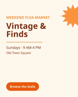 Flea Market — editable white business template, instagram portrait