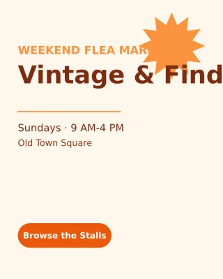 Flea Market — editable white business template, instagram portrait