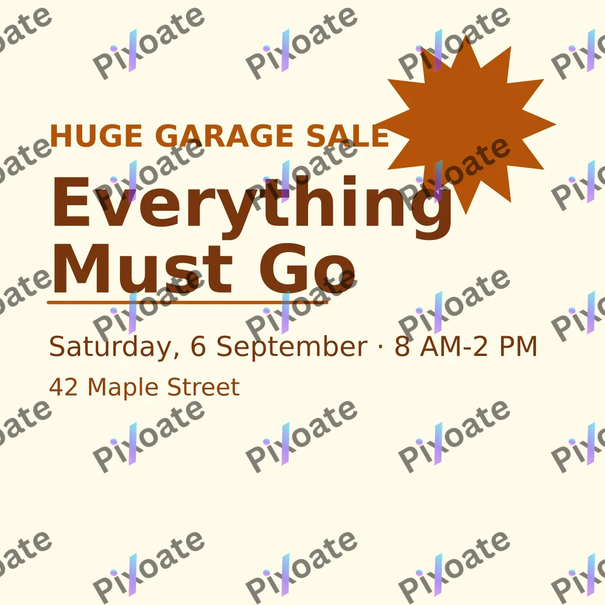 Garage Sale Garage Sale — editable white business template, instagram post