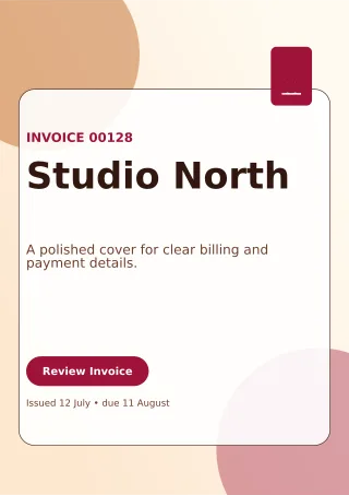 Glass Modern Invoice Document — editable white business template, a4 print