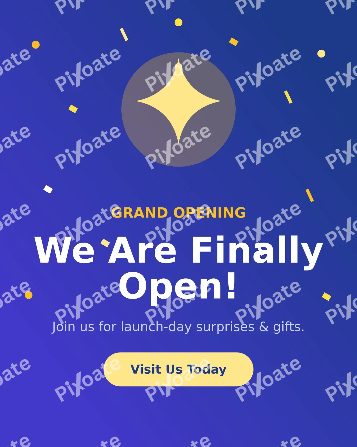 Grand Opening Grand Opening — editable blue business template, instagram portrait