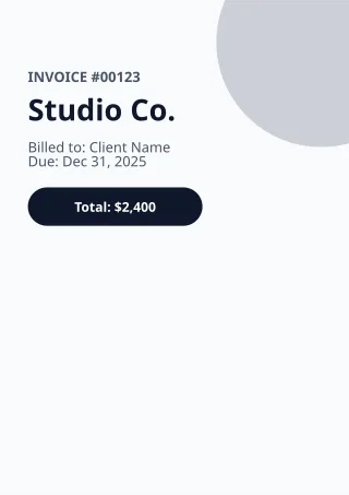 Invoice Header — editable white business template, a4 print