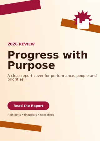 Kinetic Annual Report Document — editable white business template, a4 print