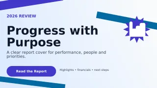 Kinetic Annual Report Presentation — editable white business template, youtube thumbnail