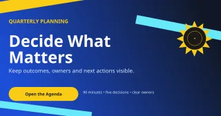 Kinetic Meeting Agenda Announcement — editable blue business template, link preview
