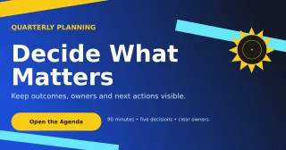 Kinetic Meeting Agenda Announcement — editable blue business template, link preview