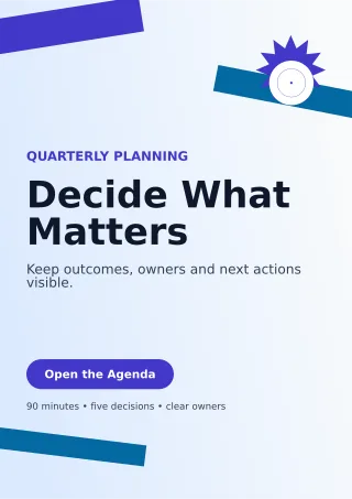 Kinetic Meeting Agenda Document — editable white business template, a4 print