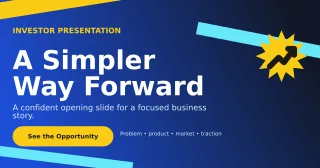 Kinetic Pitch Deck Announcement — editable blue business template, link preview