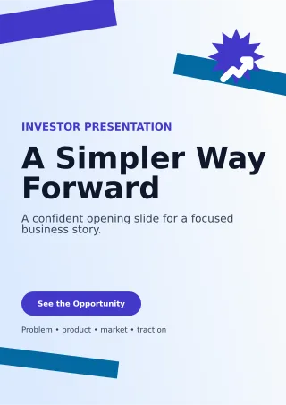 Kinetic Pitch Deck Document — editable white business template, a4 print
