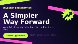 Kinetic Pitch Deck Presentation — editable black business template, youtube thumbnail