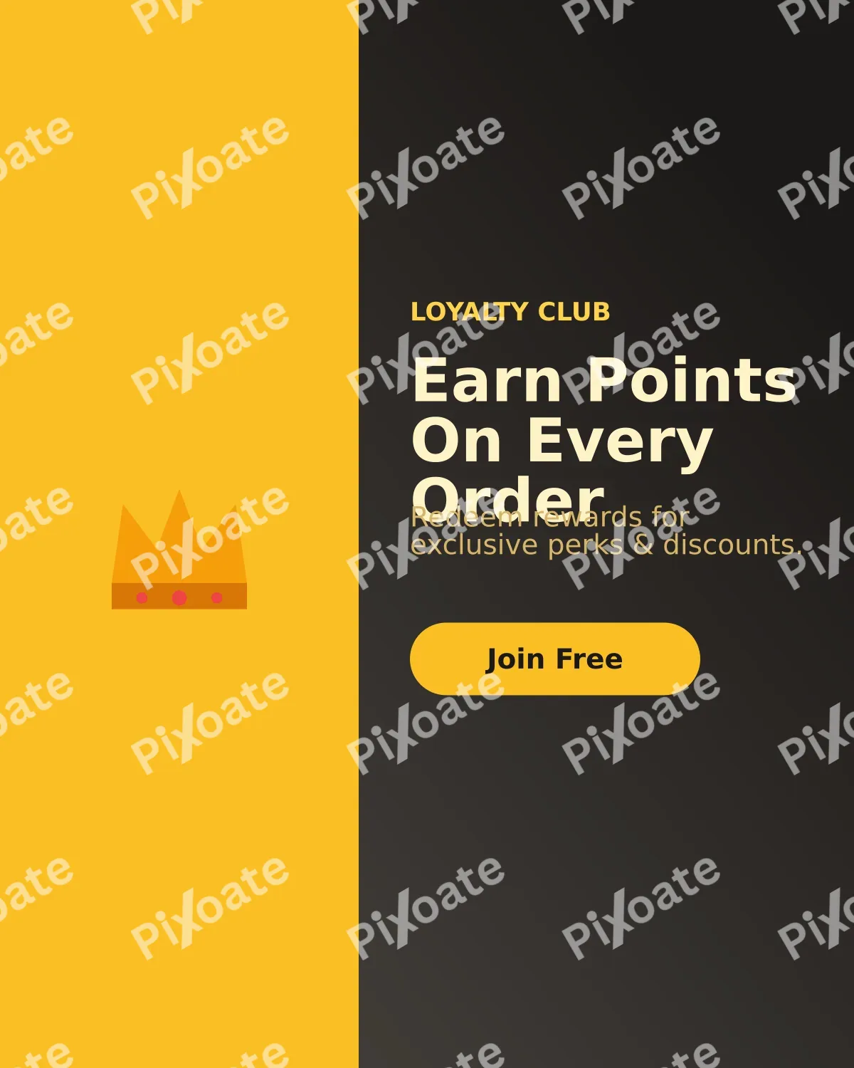 Loyalty Rewards — editable black business template, instagram portrait
