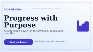 Luxe Annual Report Presentation — editable white business template, youtube thumbnail