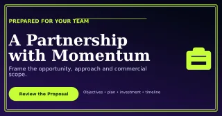 Luxe Business Proposal Announcement — editable black business template, link preview