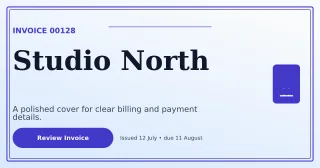 Luxe Modern Invoice Announcement — editable white business template, link preview