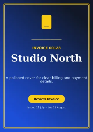 Luxe Modern Invoice Document — editable blue business template, a4 print