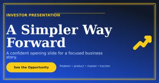 Luxe Pitch Deck Announcement — editable blue business template, link preview